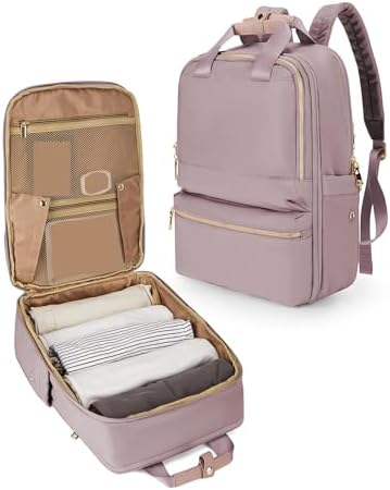 Backpack For Women Men Travel Backpack Carry On Bags For Airplanes Hiking Waterproof Backpack Purses For Women College Laptop Backpack Work Teacher Carry On Backpack Travel Essentials Pink Purple
