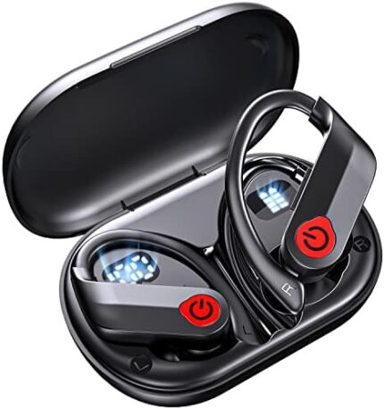 Bluetooth Headphones Wireless Earbuds Sports Over-Ear Bluetooth 5.3 Ear Buds with Earhooks 120H Playtime Wireless Headphones for Workout Waterproof Audifonos Bluetooth inalambricos LED Power Display