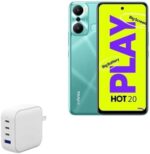 BoxWave Charger Compatible with Infinix Hot 20 Play - PD miniCube (100W), 100W 3 PD Port Wall Charger International - Winter White