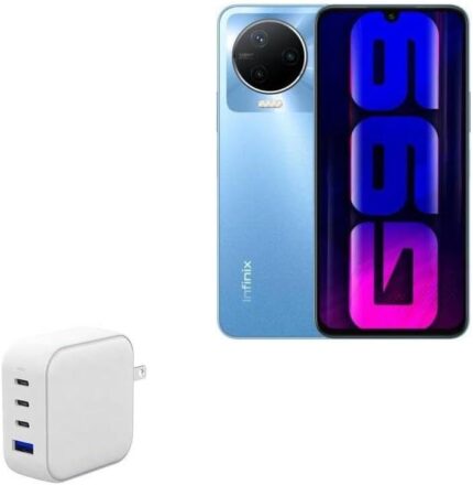 BoxWave Charger Compatible with Infinix Note 12 Pro - PD miniCube (100W), 100W 3 PD Port Wall Charger International - Winter White