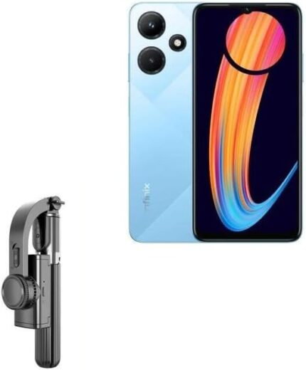BoxWave Stand and Mount Compatible with Infinix Hot 30i - Gimbal SelfiePod, Selfie Stick Extendable Video Gimbal Stabilizer - Jet Black