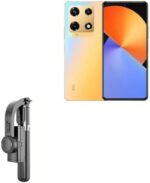 BoxWave Stand and Mount Compatible with Infinix Note 30 Pro - Gimbal SelfiePod, Selfie Stick Extendable Video Gimbal Stabilizer - Jet Black