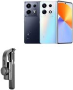 BoxWave Stand and Mount Compatible with Infinix Note 30 VIP - Gimbal SelfiePod, Selfie Stick Extendable Video Gimbal Stabilizer - Jet Black