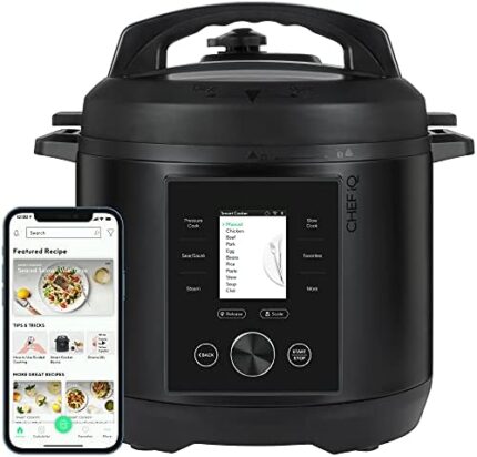 CHEF iQ Smart Pressure Cooker 10 Cooking Functions & 18 Features, Built-in Scale, 1000+ Presets & Times & Temps w/App for 600+ Foolproof Guided Recipes, Rice & Slow Electric MultiCooker, 6 Qt