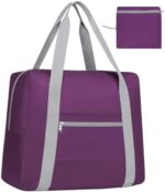 Cambond Carry on Bags for Airlines - 18x14x8 Personal Item Bag for Airlines Spirit, Underseat Foldable Travel Duffel Bags for Traveling Luggage Spare Bag Extra Bag Duffle Bag for Travel, Purple
