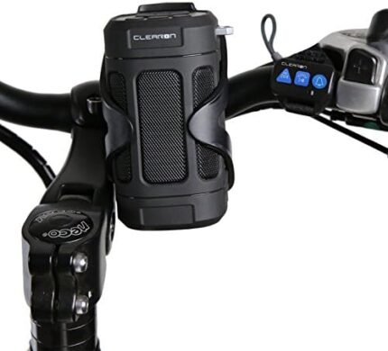Clearon Portable Bluetooth 5.0 Speaker Wireless Waterproof Speaker with Bike Mount & Remote – Premium Sound Quality & Loud 8W Mini Speaker – 15 Hours of Playtime & 100 ft Range (Black)
