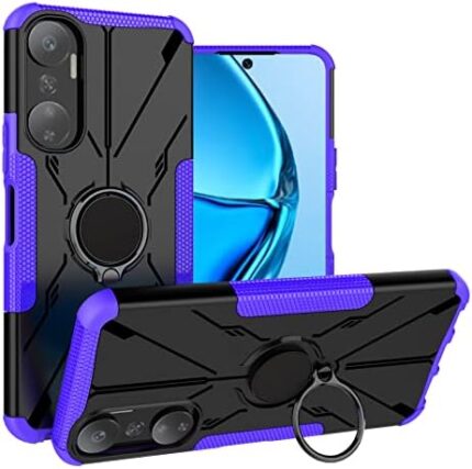 Compatible with Infinix Hot 20 4G Case Cover,Compatible with Infinix Hot 20 4G X6826 X6826B X6826C Case Ring Stand 2 in 1 Phone Case Cover Purple