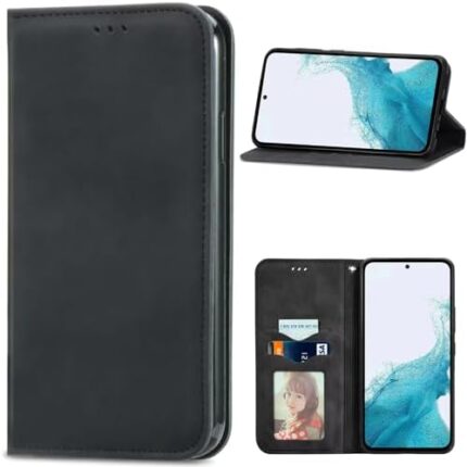 Compatible with Oppo A2 Pro 5G Case,PU Leather Card Holder,Compatible with Oppo A2 Pro 5G PJG110 Magnetic Closure Flip Stand Wallet Cover Black