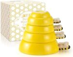 Cute Measuring Cups - Ceramic Measuring Cups for Liquid/Dry Ingredients | Bee Kitchen Décor for Home | Cooking + Baking Gadgets, Perfect First Home Essentials | Beehive Measuring Cup Set, 4 Piece
