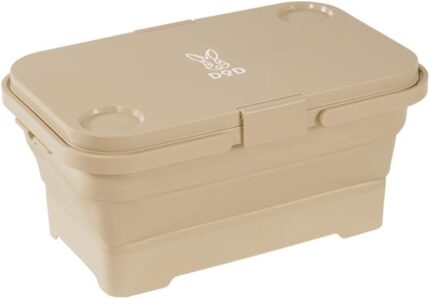 DOD Pesha Collapsible Container - Camp Storage, Dishwashing Tub, Collapses Flat when not in Use - Tan