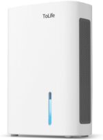 Dehumidifiers for Home, 62 OZ Water Tank, Dehumidifier for Room with Auto Shut Off (800 sq. ft) Portable Dehumidifier for Bathroom, Bedroom, 7 Colors LED Light, White