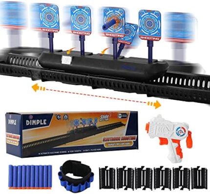 Dimple Electronic Shooting Target for Kids - Moving Digital Target Practice Game for Boys and Girls - Elite Toys Set for Children with Guns, Sounds, Tracks