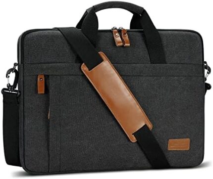 ESTARER Laptop Bag 15.6 Inch, Laptop Case for Men Water-resistant Canvas Computer Bag, Notebook Laptop Carrying Case Fits Hp/Lenovo/Acer/Dell/Asus/MacBook, Dark Grey