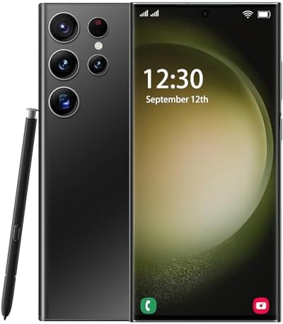 Echoamo C23 Cell Phone, 5G Unlocked Smartphone with S Pen, 6GB+256GB Full Netcom Unlocked Phone, 6000mAh Battery Long Battery Life 6.8" FHD+ Display 120Hz 80MP Camera, Dual SIM Phone GPS/Face ID Black