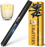 Electric Lighter for Candle USB Rechargeable - Safety Lock Long Arc Plasma Lighters Flameless Windproof for Grill Home Kitchen BBQ Camping Cool Gadgets Stocking Stuffers Birthday Gifts for Men Women