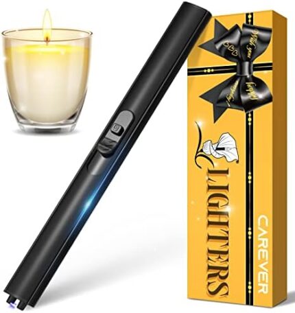 Electric Lighter for Candle USB Rechargeable - Safety Lock Long Arc Plasma Lighters Flameless Windproof for Grill Home Kitchen BBQ Camping Cool Gadgets Stocking Stuffers Birthday Gifts for Men Women