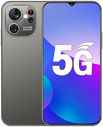 ExAchat 5G Unlocked Cell Phones with Headphones & Capacitive Pen, Face ID Android 13 Phone, 6.6" HD+ Display 90HzD 24+64 MP 5500mAh Massive Battery Smartphone 4G+128GB Dual Sim TF Card Black