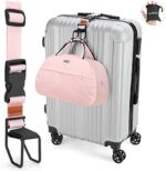 Exshoiu Luggage Hook Strap, J Hook for Luggage Strap Flight Attendant with Hands Free, Adjustable Travel Luggage Straps for Add a Bag Hook