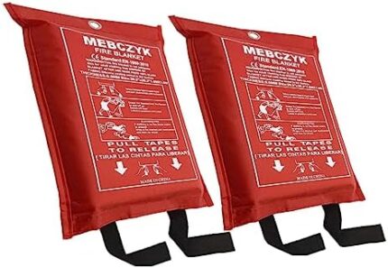 Fire Blanket Kitchen Emergency Blankets with Silicone Coating.fireproof blanket Fire Blanket for Home for Kitchen,Camping,Office,BBQ,welding and Depot!Car Fire Retardant Blanket (2Pack, White)