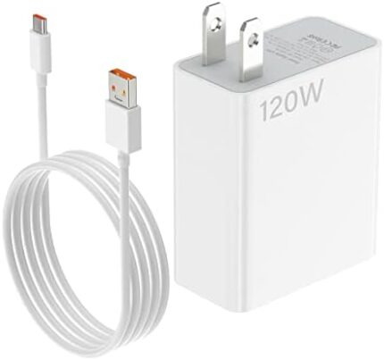 For Xiaomi Charger 120W Hypercharge Fast Wall Charger Block for Xiaomi 14 13 12 12t 12s Pro Lite Redmi Note K60 K50 12 11 Pro Plus Black Shark 3 4 5 Poco X5 F4 X4 Gt Mi Turbo 3.3ft 6A USB Type C Cable