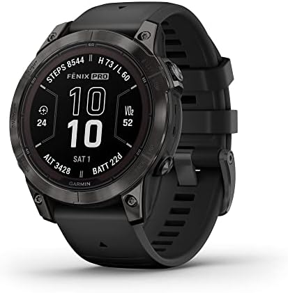 Garmin fēnix 7 Pro Sapphire Solar, Multisport GPS Smartwatch, Built-in Flashlight, Solar Charging Capability, Black