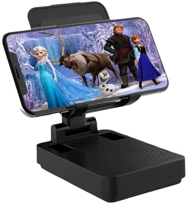 Gifts for Men, Mobile Phone Stand with Bluetooth for Him Dad Women,HD Surround Sound Perfect for Home and Outdoors with Bluetooth Speaker for Desk Compatible with iPhone/ipad/Samsung Galaxy(Black)