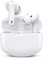 HISOOS Wireless Earbuds Bluetooth Active Noise Cancelling Headphone Wireless Ear Buds in-Ear Headphones with Charging Case IPX7 Waterproof Earphones for iPhone Android,Music Game Call (White)