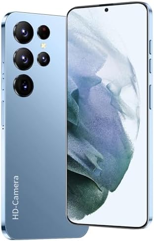 HTTWCOD 4G Unlocked Android Phone, H23 5000mAh Cellphone, 6.82inch FHD 24+64MP Smartphone 6GB+128GB with Dual SIM/Face ID/GPS/Fingerprint (Blue)