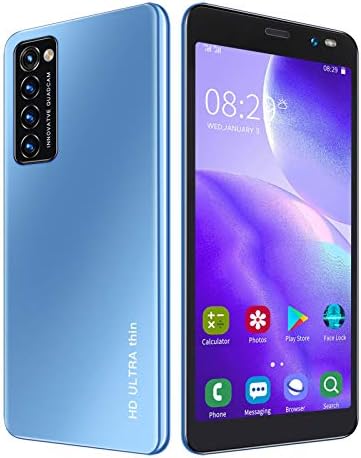 Hilitand 5.45 inch Smartphone, HD Full Screen Unlocked Cell Phones, for Android 4.4.2 Face Fingerprint Smart Phone, 512MB/4GB, HD Camera Mobil Phone, 1500mAh Battery, 128GB Extension (Blue)