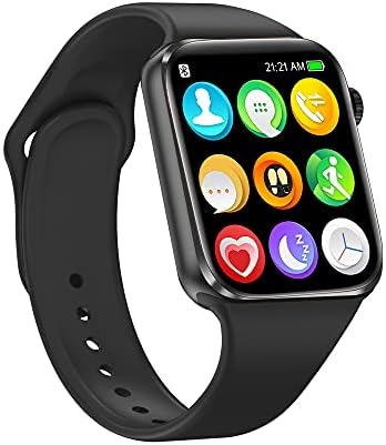 Hyglewy Smart Watch for Women Men for Android iOS Compatible iPhones Samsung, 1.75" Bluetooth Fitness Tracker Watch with Call/SMS/Heart Rate/Blood Oxygen/Sleep Monitor/Pedometer (Black1)