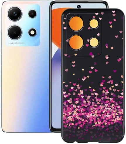 KJYFOANI for Infinix Note 30 VIP Case, Black Shockproof Bumper Sleeves, 360° Drop Protection Shell Full Body Ultra-Thin Soft Silicone Cover for Infinix Note 30 VIP (6.78") - Pink Love