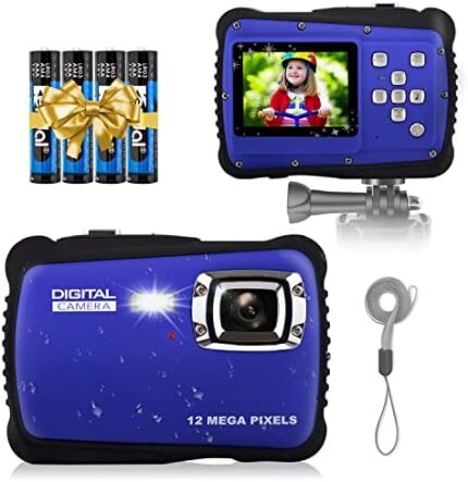 Kids Digital Camera-12 MP Children's Camera IP54 Rainproof Compact Video Camera with Flash,8X Digital Zoom, Point and Shoot Cameras for 3-14 Year Old Teen Boys Girls Christmas Birthday Gifts