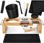 KitUp Espresso Knock Box and Tamp Station - Tamping Station with Tamp Stand and Coffee Tamper Holder - Espresso Machine Accessories for Home Coffee Bar or Commercial Cafe - Complete Coffee-Making Kit