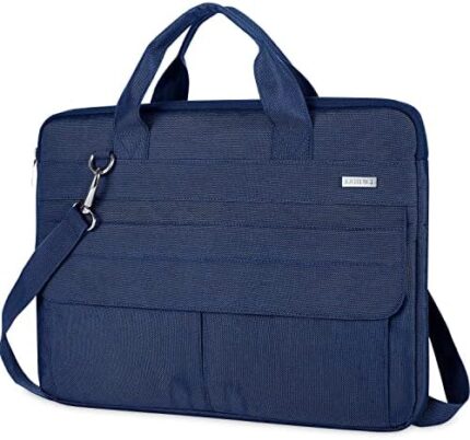 LANDICI Laptop Bag Case 17 17.3 inch, Waterproof Computer Sleeve Cover Compatible with MacBook 17, 17-18 inch HP Acer Dell Lenovo ASUS Laptop, Slim Briefcase with Shoulder Strap, Blue