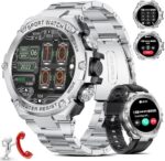 LIGE Smartwatch for Men Rugged Make Call with Big 1.5 Inch Touch Screen 800 mAh Long-Lasting Battery IP68 Waterproof Fitness Tracker Heart Rate Android iOS Military Smart Watch for Men