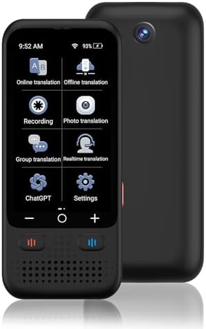 Language Translator Device, Portable 4-Way Translation Device for Voice/Text/Offline/Photo Translation and Chatgpt, 139 Languages Translation in Real Time, Standy 180H, Gift for Business/Traveling