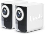 Lindo Intelligent Battery Spotlight Camera 2K-2 Pack, 600-Lumen Ultra Bright, 120dB Siren, Full-Color Night Vision, 1-Year Battery Life, Wireless Outdoor Security Camera, Work with Alexa