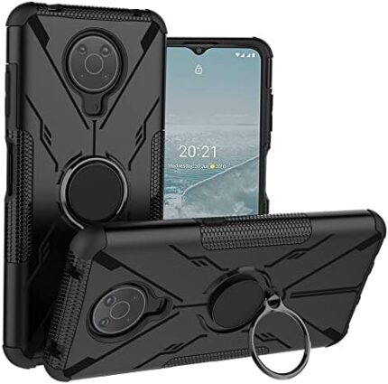 LiuShan Compatible with Nokia G10 case,Nokia G20 case,360° Rotation Ring Holder Kickstand Military Grade Shockproof Cover for Nokia G10 / Nokia G20 Smartphone(Not Applicable Nokia G11 / G21,Black