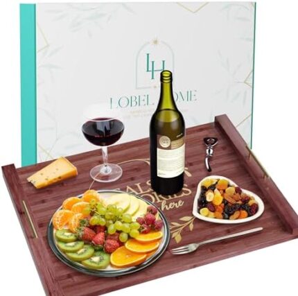 Lobel Home Bamboo Noodle Board Stove Cover with Handle - Wooden Stove Top Cover with Anti-Slip Silicone Mat - Stove Burner Covers for Electric Stove Top, Gas Stove, and More, (29.9"L x 21.6"W x 1.8"H)