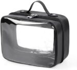 Lychii TSA Approved Toiletry Bag, Clear Travel Bag for Liquids Toiletries, Makeup Cosmetic Bag Organizer, Carry on Travel Accessories Essentials, Large Size, Black
