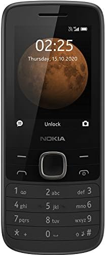 Nokia 225 | Bonus 90-Day Voice Text Data Cellular Service Plan | Unlocked | 4G Cell Phone | Black
