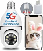 OwLUCK 3MP Light Bulb Security Camera 360° Wifi Outdoor & Indoor 5g-2.4ghz,Optiguard Light Socket Bulb Color Day&Night,Motion Detection,Wireless & Easy To Install