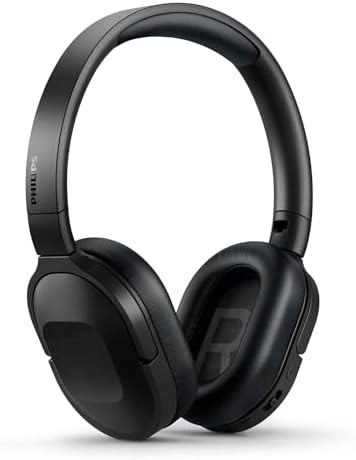 Philips Active Noise Cancelling Headphones Wireless Bluetooth H6506 Flat Folding Lightweight Over Ear Wireless Headphones w/Multipoint Bluetooth Connection 30h Playtime with Deep Bass for Home/Office