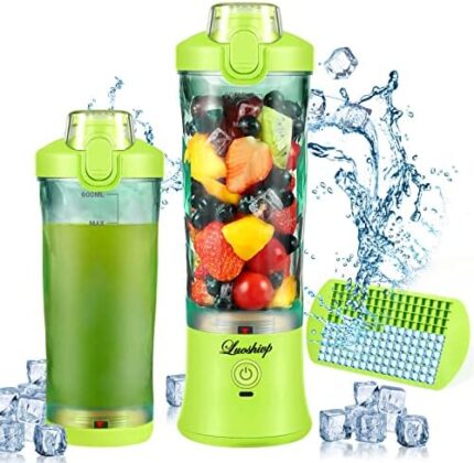Portable Blender,22 Oz Mini Blender for Shakes and Smoothies,Personal Blender with Rechargeable USB,Fruit,Smoothie,Baby Food Mixing Machine Blender With 6 Blades,for Home,Kitchen,Travel,Sports (lemon)