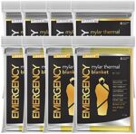 RISEN Emergency Foil Mylar Thermal Blankets - Retains 90% of Body Heat, High Reflective Space Safety Blanket - Ideal Supply for Survival, Outdoors, Camping, Hiking, First Aid (4 Silver 4 Gold)