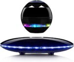 RUIXINDA Magnetic Levitating Speaker, Wireless Floating Bluetooth Speakers with Colorful Flashing Light, 360 Degree Rotation, Home Office Decor Cool Gadgets Tech Electronics Gifts (Black)