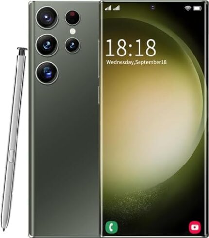 SANSHREUNI C23 Cell Phone Unlocked, 5G Smartphone with S Pen, 6GB+256GB Full Netcom Unlocked Phone, 6800mAh Battery 6.8" FHD+ Display 120Hz 80MP Camera, Dual SIM/GPS/Face ID 5G Phone (Green)