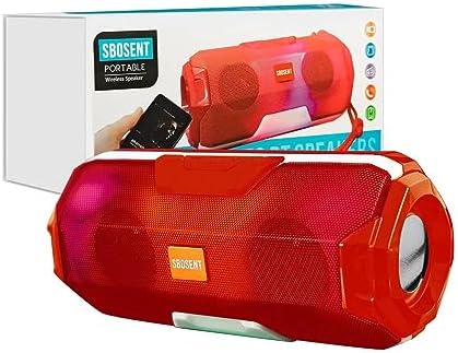 SBOSENT Portable Bluetooth Speakers with Light, Wireless Bluetooth Speaker (Red)
