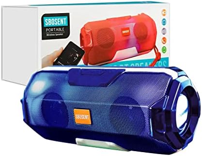 SBOSENT Portable Bluetooth Speakers with Light, Wireless Speaker, V5.1USB Card, Micro SD Card & FM Radio, for Outdoor, Indoor, Travel, Beach, Camping. (Dark Blue)