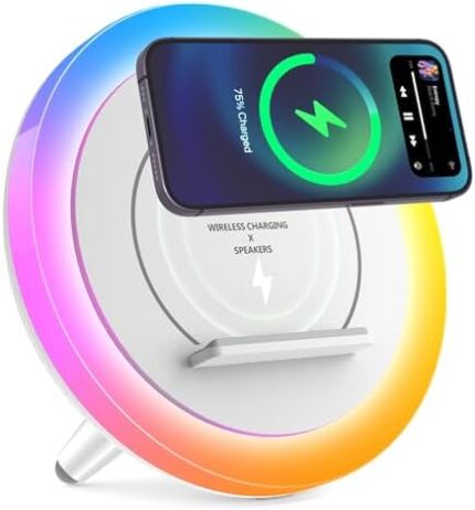 SIDVAR Wireless Charging Bluetooth Speake,Kids Bluetooth Speaker Best Birthday Gift Ideas for Teenage, Music Gifts,Teenage Year Old Girl Boy/Please use The Original Adapter(10W Wireless Charging)